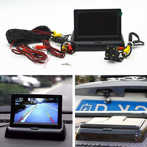 Car Rear View CCD 4 LED Night Vision Camera & 4.3" Foldable LCD Display Monitor Car Rear View CCD 4 LED Night Vision Camera & 4.3" Foldable LCD Display Monitor
