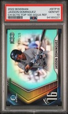 2022 Bowman Chrome Scouts Top 100 Aqua Refractor Jasson Dominguez PSA 10 /125