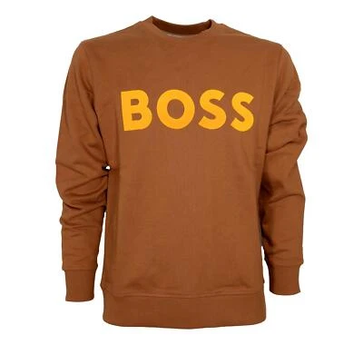 HUGO BOSS Felpa Homme Stadler 192 Cammello Foncé 50477309 100% Coton - Photo 1/3