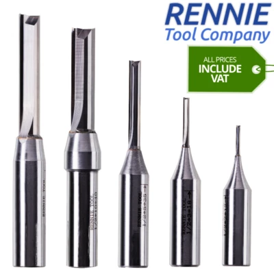 RENNIE TOOL COMPANY 1/2" Shank Straight 2 Flute Carbide Tipped TCT Router Cutter Bit - Metric Sizes