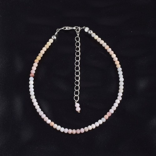 Natural Pink Opal 2-3MM Faceted Round Gemstone Beaded Women Gift Bracelet 6-8" - Picture 3 of 8
