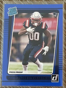 2021 Panini Donruss Football Rhamondre Stevenson RC Blue Press Proof #286