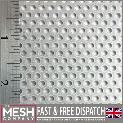 3mm Hole x 5mm Pitch x 1mm Thick Round Perforated Mesh Sheet Plate Mild Steel