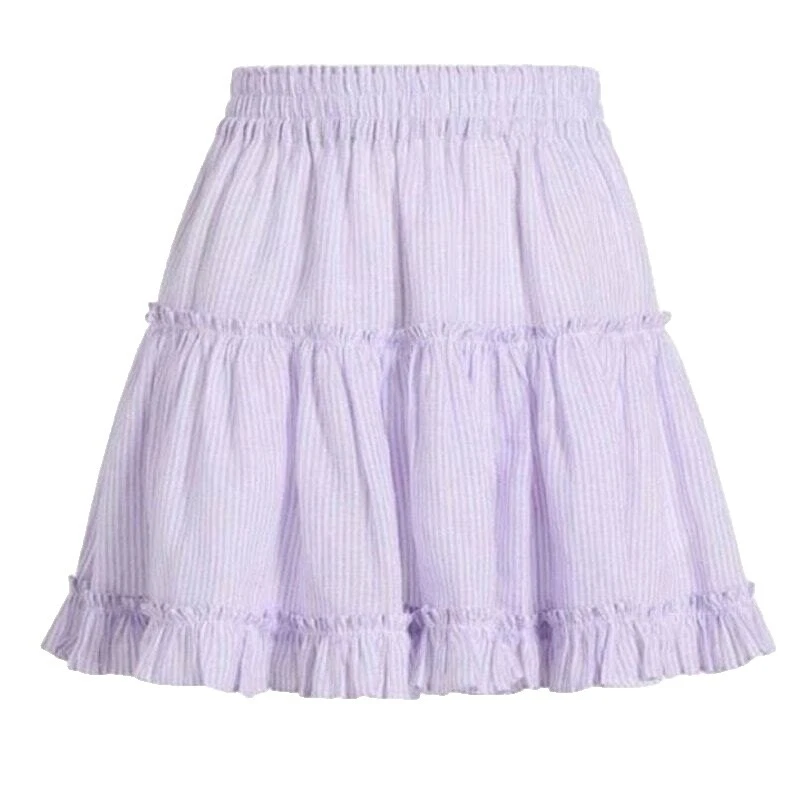 A-Line Striped Mid Skirts for Women
