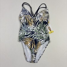 Hurley Women's One Piece Swim Suit UPF 50 Floral Green Small