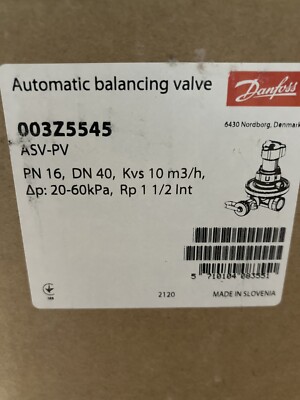 DANFOSS DIFFERENZDRUCKREGLER ASV-PV DN40 1 1/2'' IG REGULIERVENTIL ABGLEICHVENTIL