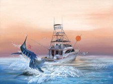 Ceramic Backsplash Tile Mural Fishing Kitchen/Bathroom/Shower - Bill Collector