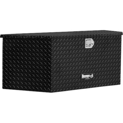 Buyers #1721388 - 49'' Wide Gloss Black Diamond Tread Aluminum Trailer Tongue Box