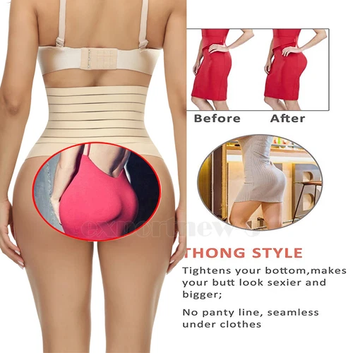 Women's Compression Shapewear Panties High Waist Thong Tummy Control Body Shaper - Picture 6 of 35