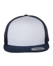 Yupoong YP Classics - Five-Panel Classic Trucker hat cap White Navy Custom Logo
