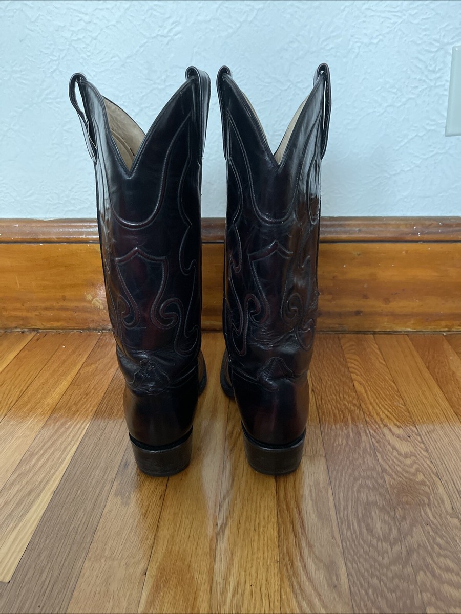 Sheplers Brown leather Western Cowboy Boots Men display picture 3