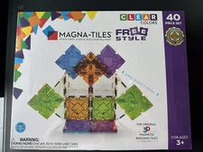 NEW/NIB Magna-tiles 40 piece set, Freestyle, clear colors, $69.99 OBO