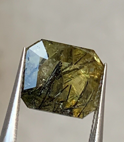 5.3 Ct Natural Rutile Sphene/Titanite Emerald cut Loose Gemstone @Pakistan. - Picture 9 of 9