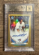 2014 Bowman Chrome Gold Refractor /50 Max Pentecost RC Auto BGS 9.5 Gem Mint 💎