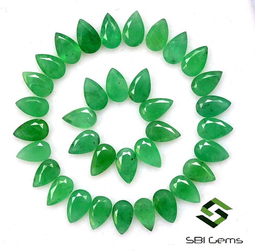 6.96 CTS Natural Emerald Pear Cut 5x3 mm Lot 35 Pcs Untreated Loose Gemstones - Picture 6 of 6