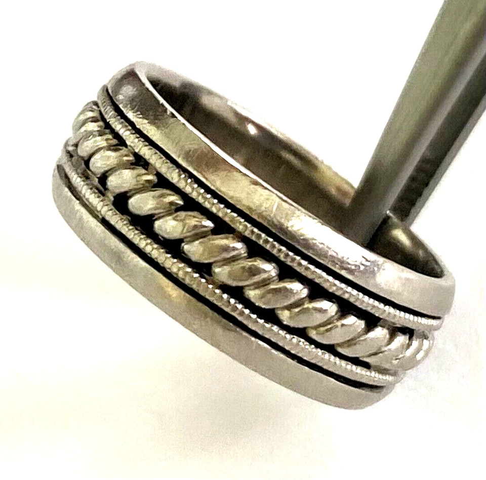 Alianza de boda Scott Kay Paladio PD 950 diseño de cuerda trenzada damas talla 7,75 Foto 2 de 4