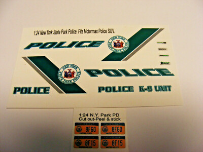 Decalcomanie 1/24 New York Park Police Per SUV Polizia Motormax | Adesivi PDS
