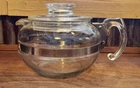 Vintage 6 Cup #8126-B Pyrex Flameware Clear Coffee  Tea Pot With Lid