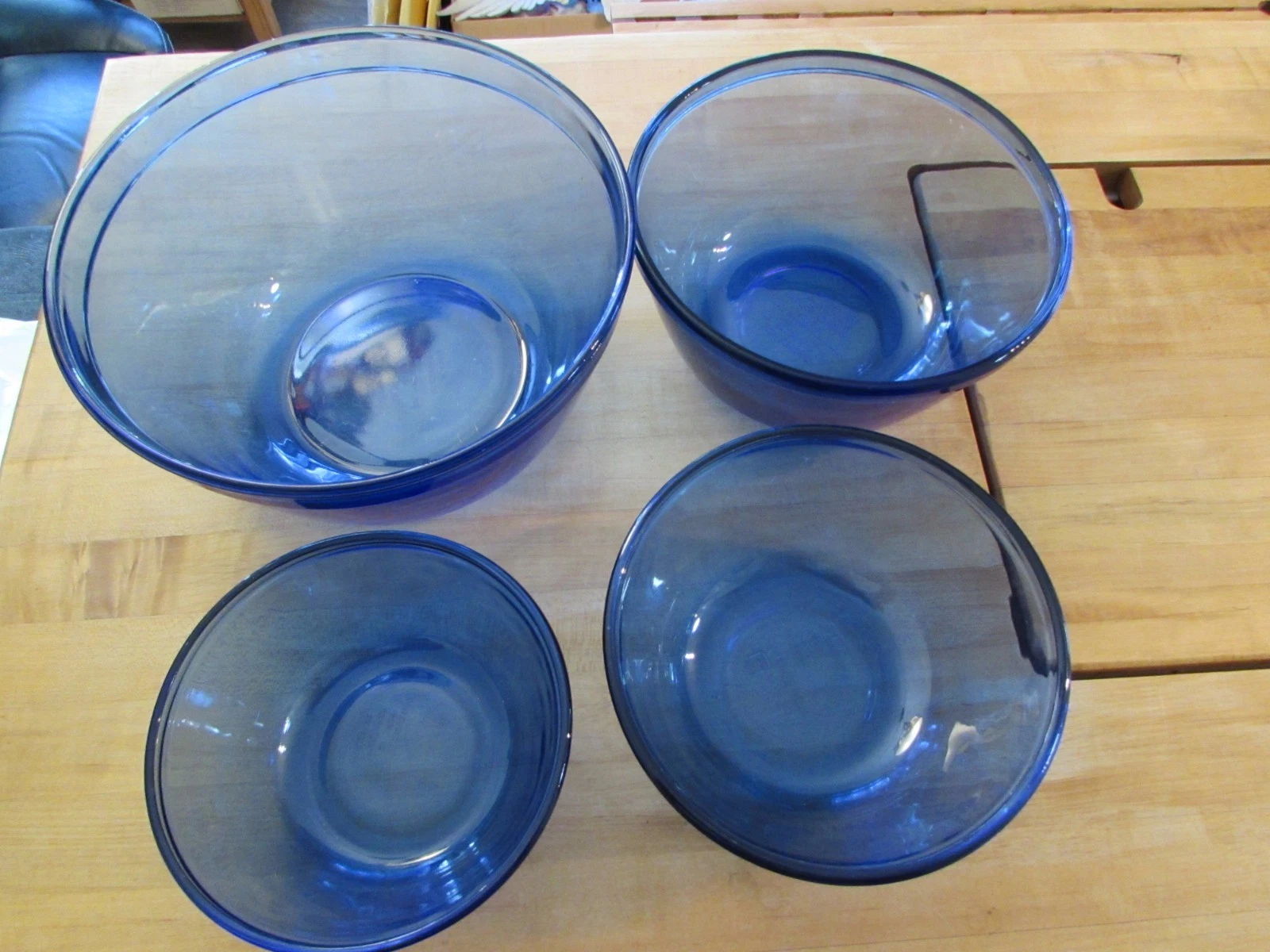Anchor Ovenware Set of 4 Nesting Mixing Bowls Cobalt Blue