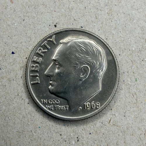 Photo of a 1968-P Roosevelt Dime from an eBay listing that sold on Jul 21, 2026