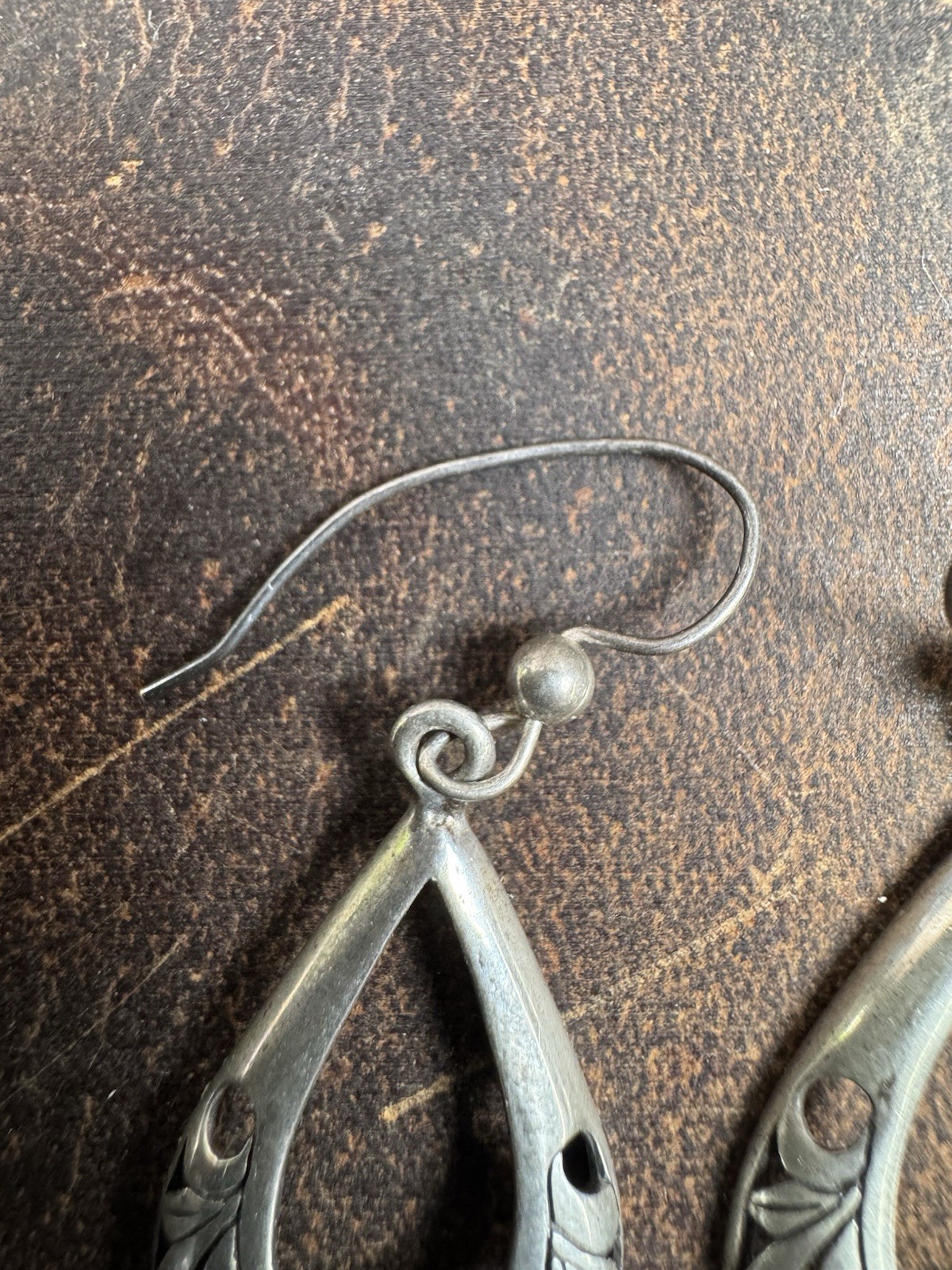 Sterling Silver 925 Open Scroll Work Filigree Dan… - image 2