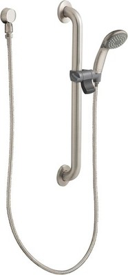 Moen 52224GBM15CBN Commercial Slide Bar/Grab Bar Hand Shower System Brush Nickel
