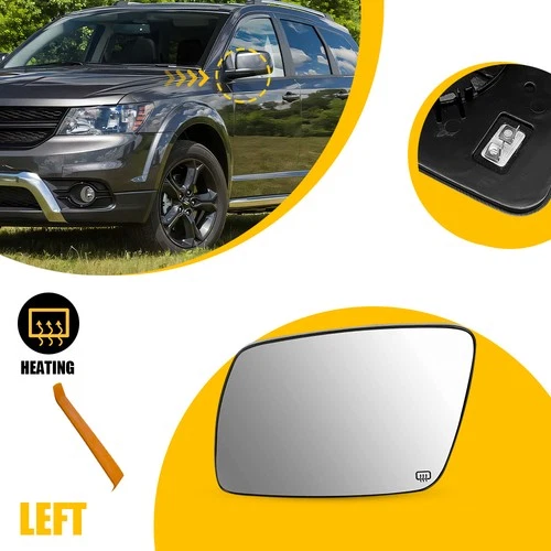 Exterior Mirror Glass Power Heated LH Driver Side for 2009-2020 Dodge Journey 1x