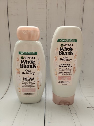 (Set of 2) Garnier Whole Blends Oat Delicacy Smoothing Shampoo & Conditioner
