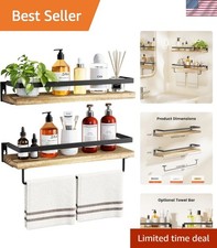 Bathroom Shelves with Towel Bar, Floating Shelves, Wall Shelves for Bathroom/...