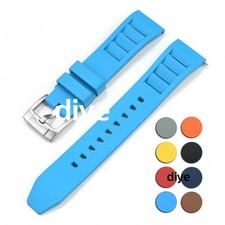 Quick Release 19 20 21 22 24mm FKM Rubber Watch Band Strap Dustproof Bracelet