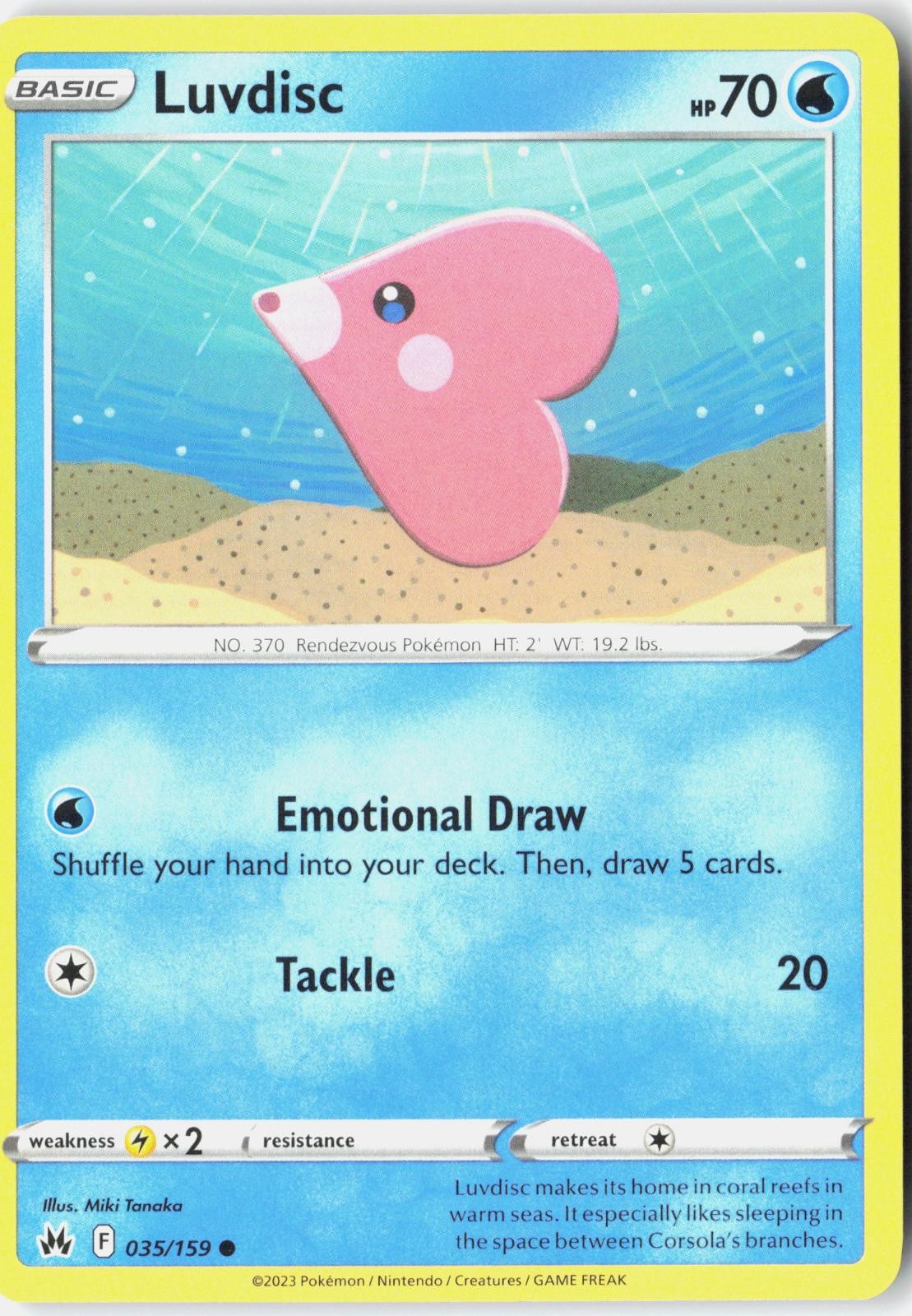 LUVDISC 035/159 COMMON CROWN ZENITH POKEMON NM