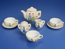 VTG Little "MADE IN JAPAN" 10-Pc Mini Tea Set Child  Pig/Dog Motif Lusterware