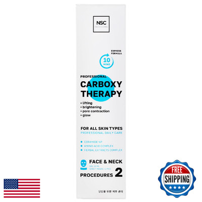Korean Carboxy CO2 Therapy Face & Neck Mask Set of 2 - Hydrating Oxygen Skin Car