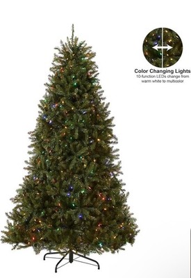National Tree Company Pre-Lit Artificial Christmas Tree Green Dunhill Fir 6.5 Ft