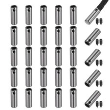 30Pcs 20mm Shoelace Tips Caps with Screw, Light Black