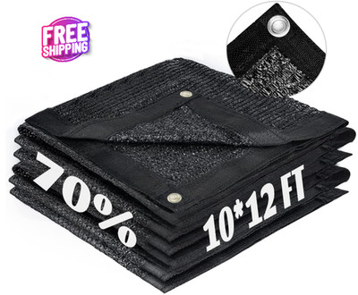 Tela De Sombra Negra 10x12 Para El Sol Patio Exterior Carros Y Plantas En Oferta