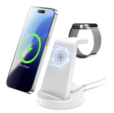 Wireless Charger for iPhone 17 16 15 14 13 12, 3 in 1 Charging Station White