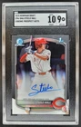 2025 Bowman Draft Steele Hall Chrome Auto 1st Prospect SGC 9 Reds MS2