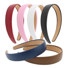 6 PCS Leather Headbands for Women Wide Cute Fashion Padded Headbands Non Slip...