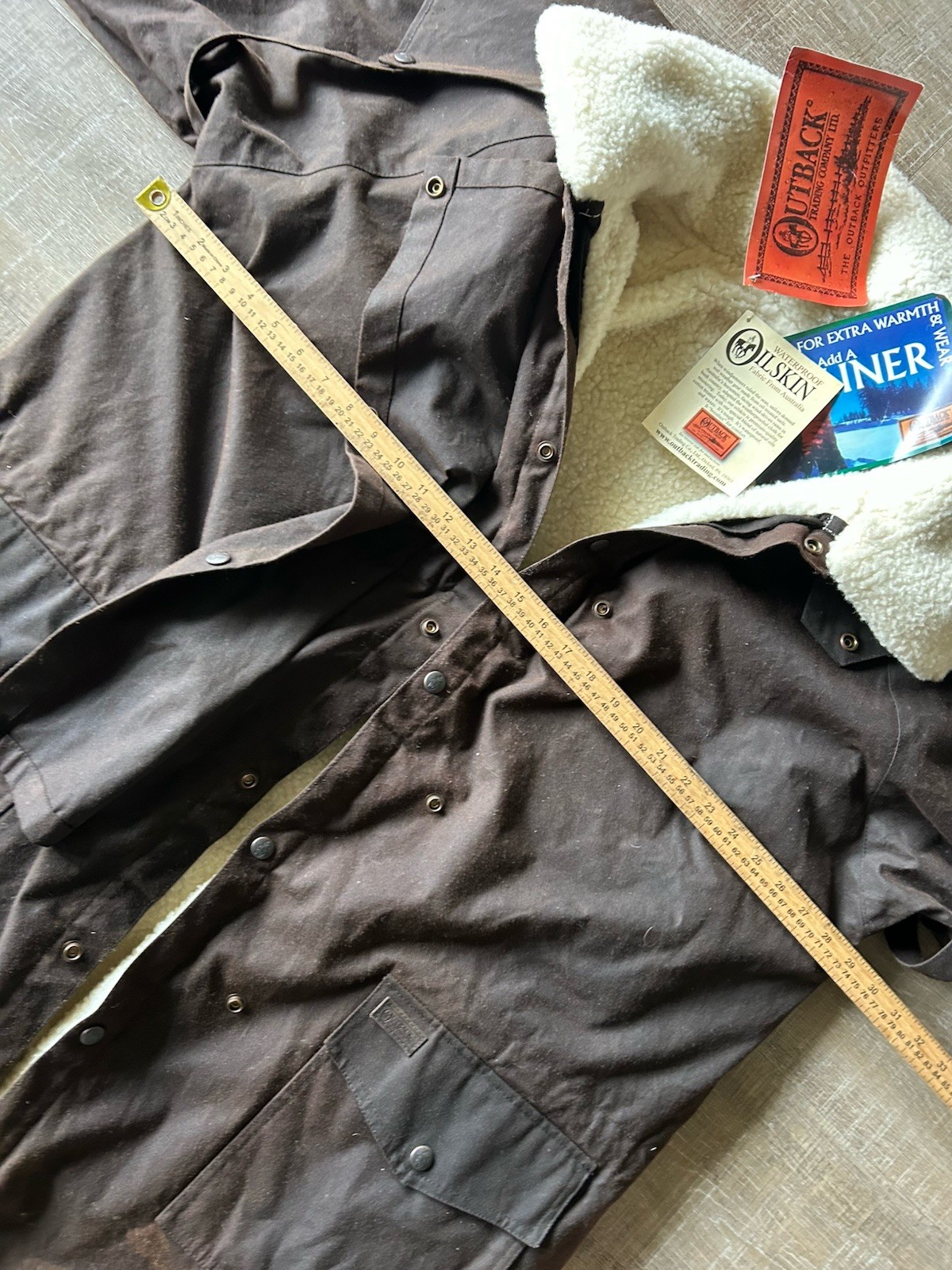 Outback Trading Co Oilskin Duster Coat 2XL NWT Wool Liner Waterproof Western image 6