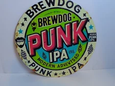 BrewDog Style Craft Beer Round Sign Retro Punk  Bar Pub Wall Decor imperfection