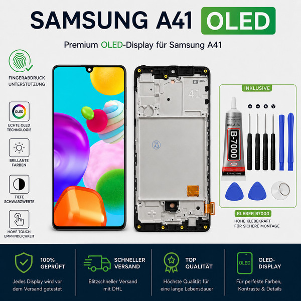 Oled Display Für Samsung Galaxy A41 A415 Bildschirm Touch Screen Mit Fingerprin-image