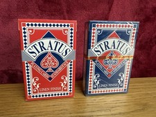 STRATUS PLAYING CARDS ( BRIDGE SIZE ) BY CARTA MUNDI vintage x2 RED & BLUE