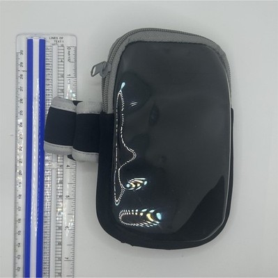 Mario Lopez Black Gray Fabric Cell Phone Armband Hook & Loop Transparent Front