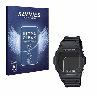 6x Schutzfolie für Casio G-Shock GW-M5610-1ER Display Schutz Folie