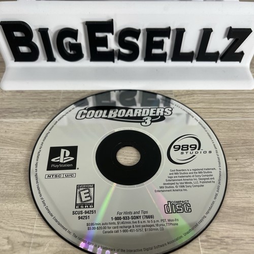 Cool Boarders 3 Sony PlayStation PS1 Authentic Loose Disc Tested Retro
