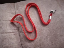 PACK OF 15 PCS Red NECK FLAT LANYARD ID BADGES STRAP WITH BULLDOG CLIP 17 Inches