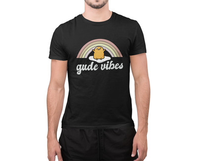 Gude Vibes Regenbogen T-Shirt lustig Kawaii Unisex Tee Erwachsene Kinder