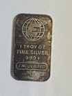 ONE Vintage Engelhard E Globe 1 Troy oz .999 fine silver art bar E101P.