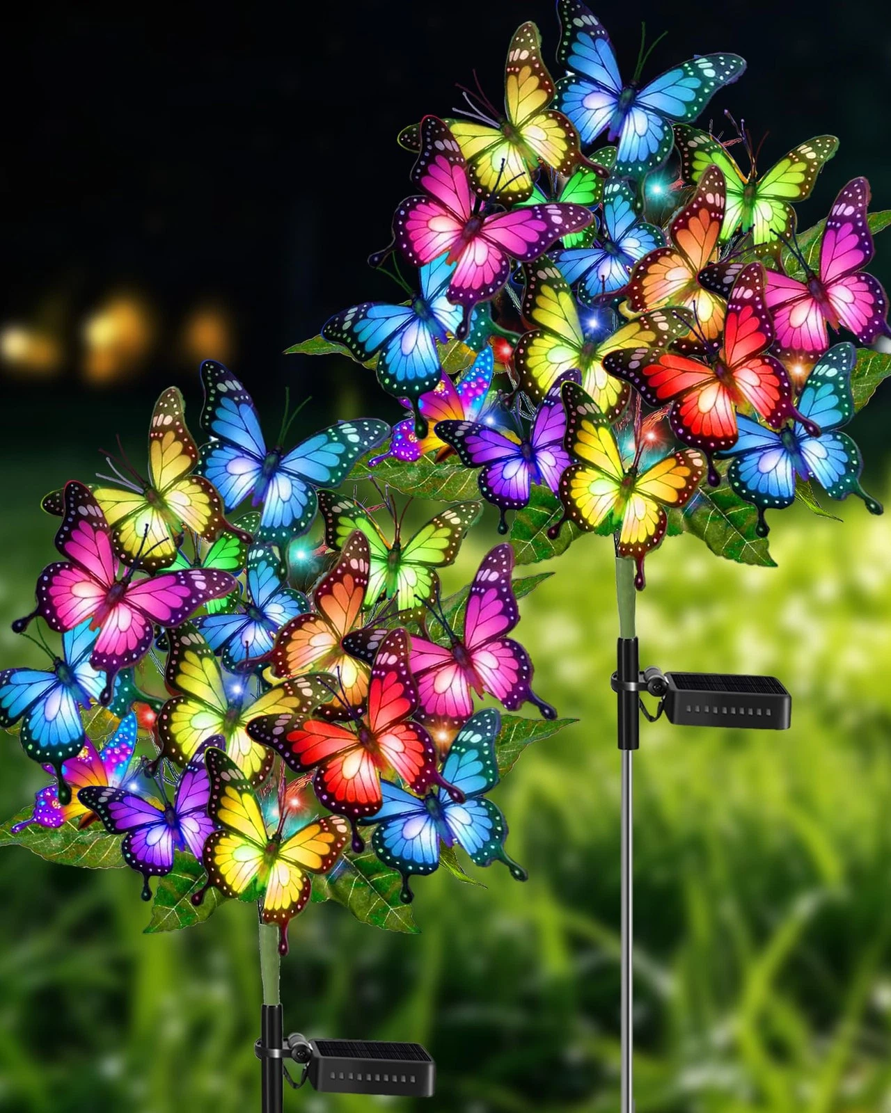 Solar Garden Lights Outdoor Waterproof Decorative Solar Lights Outside 2 Pack...